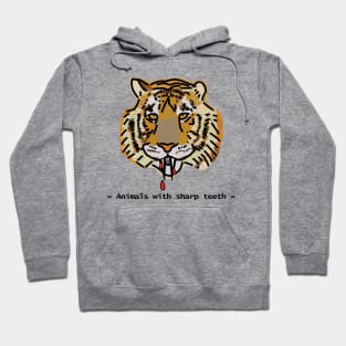 Animals with Sharp Teeth Halloween Horror Tiger Portrait Hoodie